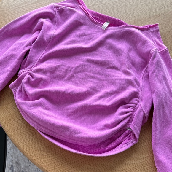 Free People Fuchsia Long Sleeve Sweatshirt size XS - Picture 4 of 5